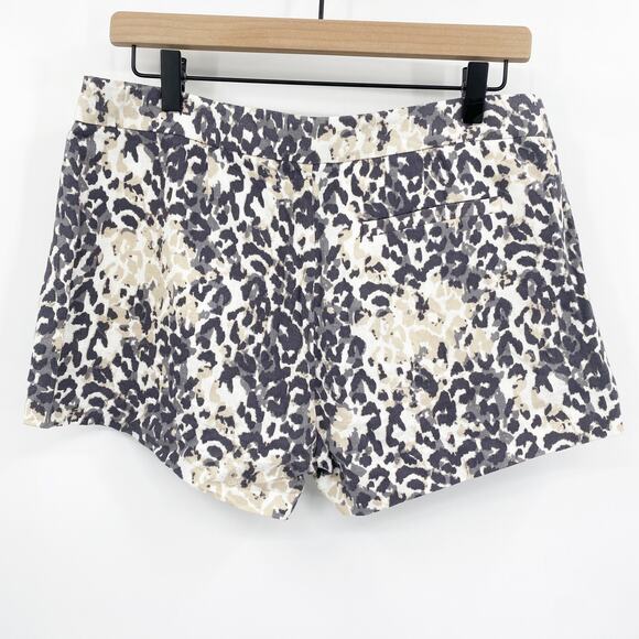 Joie Merci Animal Print Linen Tailored Shorts Neutral Gray Beige Size 6 - Picture 5 of 12
